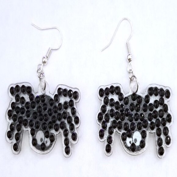 Spooky Rhinestone Earrings - Picture 7 of 10